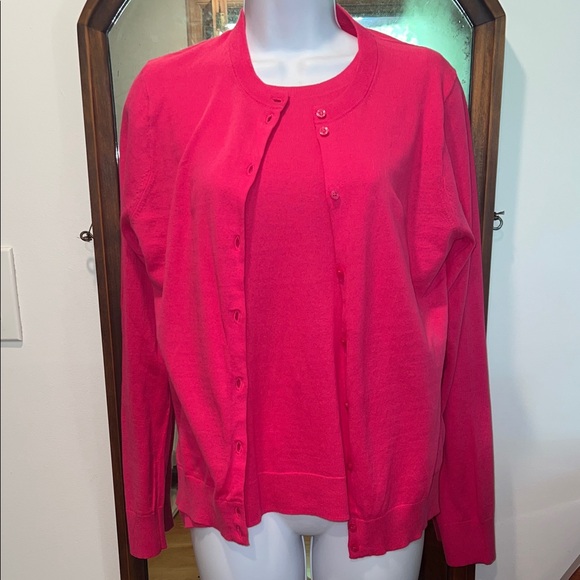 J. Crew Factory Sweaters - J. Crew Factory Cotton Classic Cardigan and Shell Twin Set NWT M